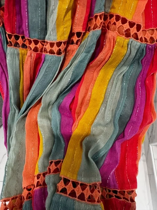 Vintage Rare Farm Rio Brazil Rainbow Maxi Dress size small VGUC - Picture 10 of 13